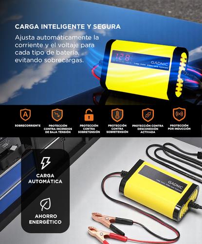 Cargador y Mantenedor De Baterías Auto Moto Lancha Gadnic CBAT-Easy Con Pantalla LED 12 V - 2