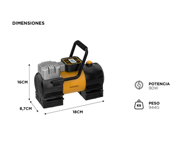 Compresor De Aire Portátil Gadnic Para Neumáticos 12V - 4