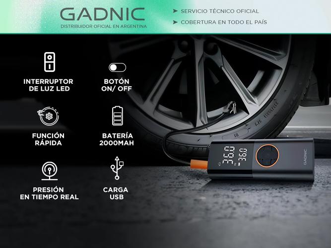 Compresor De Aire Portátil Gadnic Para Inflador Dneumáticos 50W Usado - 1