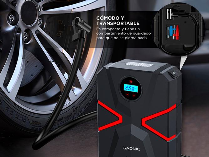 Inflador Portatil Gadnic Luz LED Ideal Autos  - 3