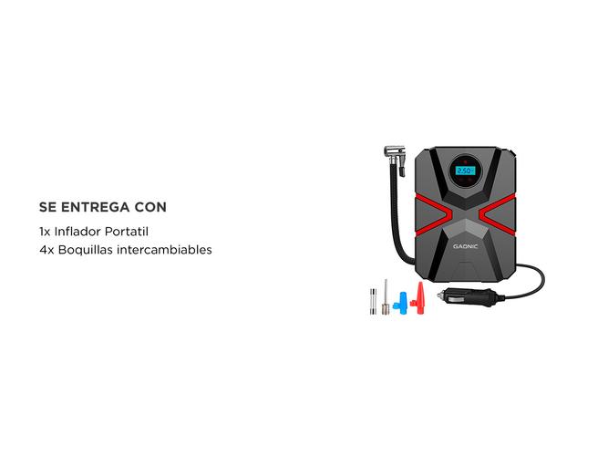 Inflador Portatil Gadnic Luz LED Ideal Autos  - 6