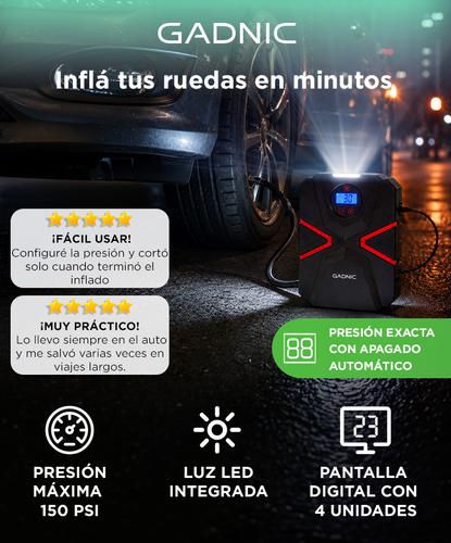 Inflador Portatil Gadnic Luz LED Ideal Autos  - 1