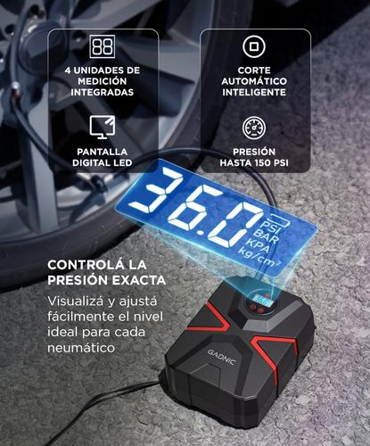Inflador Portatil Gadnic Luz LED Ideal Autos  - 2