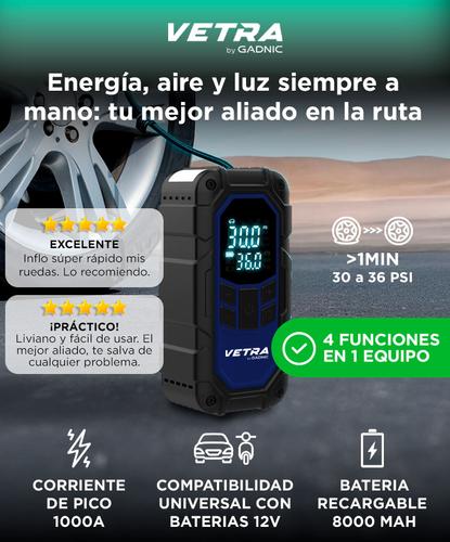 Arrancador de Bateria Inflador Portatil  Vetra by Gadnic 12V Compresor Para Autos - 1