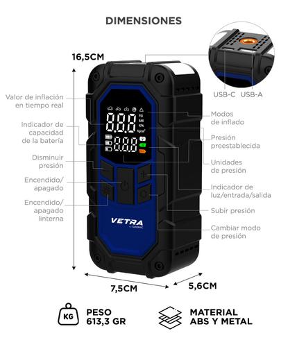 Arrancador de Bateria Inflador Portatil  Vetra by Gadnic 12V Compresor Para Autos - 5