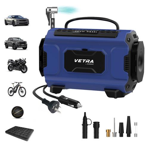 Inflador Portátil Vetra by Gadnic 150 PSI Compresor de Aire Batería Recargable Luz Led LCD Multiuso Compacto  - 0