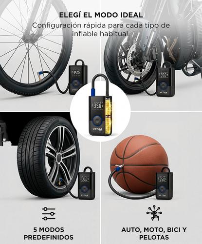 Inflador De Neumáticos Inalámbrico Vetra By Gadnic 150 PSI Recargable Para Auto Y Moto Compresor  - 3