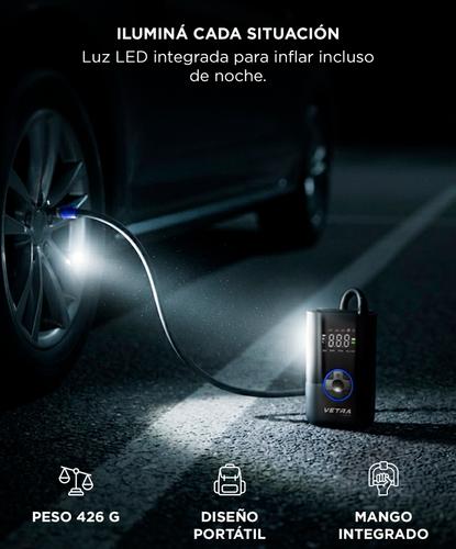 Inflador De Neumáticos Inalámbrico Vetra By Gadnic 150 PSI Recargable Para Auto Y Moto Compresor  - 4