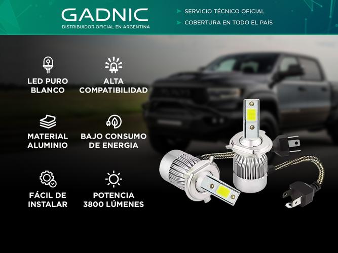 Kit x2 Led Creed Gadnic Cob  H7 H1 H11 H8 1224v  - 1