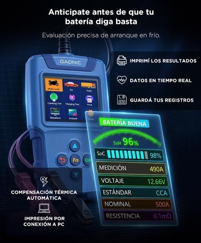 Tester de Arranque Analizador de Batería VETRA  By Gadnic 24V 12V 6V Diagnóstico Completo - 3