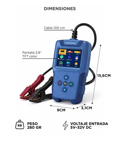 Tester de Arranque Analizador de Batería VETRA  By Gadnic 24V 12V 6V Diagnóstico Completo - 5