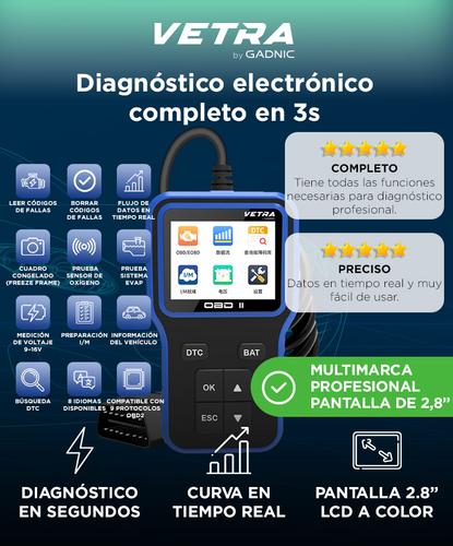 Escaner Automotriz OBD2 V302 Vetra by Gadnic 12V Multimarca Profesional - 1
