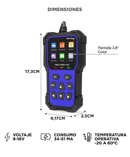 Scanner Batería OBD2 VETRA By Gadnic  Diagnóstico Motor  Multilenguaje - 5