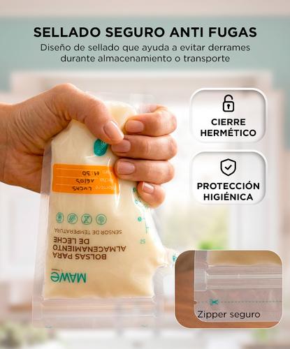 Bolsas De Almacenamiento Leche Materna Mawe By Gadnic 100 Unidades Cierre Hermético Contenedoras  - 2