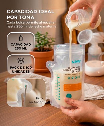 Bolsas De Almacenamiento Leche Materna Mawe By Gadnic 100 Unidades Cierre Hermético Contenedoras  - 3