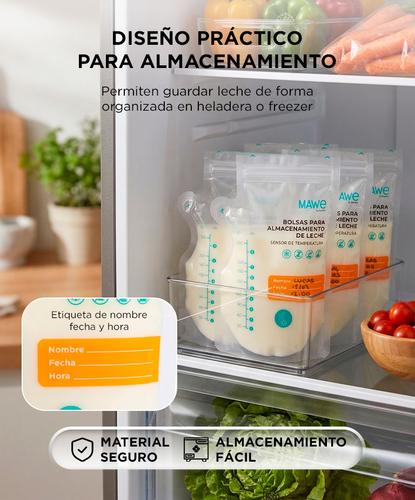 Bolsas De Almacenamiento Leche Materna Mawe By Gadnic 100 Unidades Cierre Hermético Contenedoras  - 4