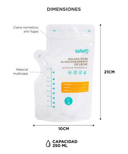 Bolsas De Almacenamiento Leche Materna Mawe By Gadnic 100 Unidades Cierre Hermético Contenedoras  - 5