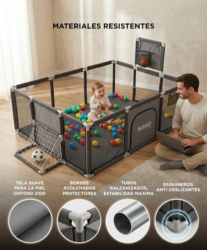 Corralito Bebe Mawe by Gadnic Plegable Tela Oxford Aro Basquet Red Futbol - 3