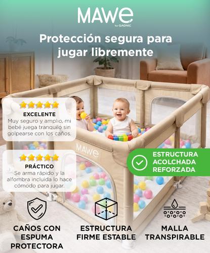 Corral Para Bebes Mawe By Gadnic 120cm Alfombra Anillos De Agarre Espuma Protectora - 1