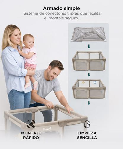 Corral Para Bebes Mawe By Gadnic 120cm Alfombra Anillos De Agarre Espuma Protectora - 4