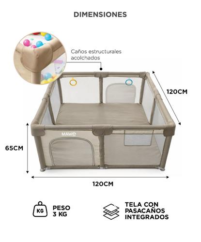 Corral Para Bebes Mawe By Gadnic 120cm Alfombra Anillos De Agarre Espuma Protectora - 5