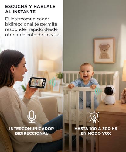 Baby Call Monitor De Bebé Gadnic Pantalla IPS 4.3 Pulgadas Cámara PTZ 720P Visión Nocturna Audio Bidireccional - 3
