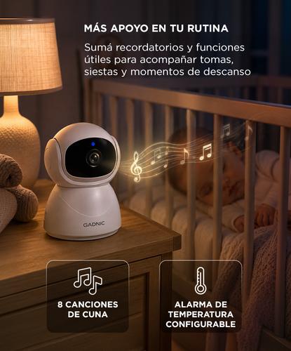 Baby Call Monitor De Bebé Gadnic Pantalla IPS 4.3 Pulgadas Cámara PTZ 720P Visión Nocturna Audio Bidireccional - 4