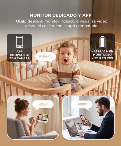 Baby Call Monitor De Bebé Gadnic Pantalla IPS 7 Pulgadas Cámara PTZ 1080P Con App Visión Nocturna - 4