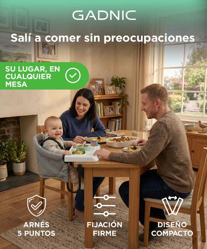 Silla De Comer Encastrable Gadnic Para Bebe Con Bandeja Arnés 5 Puntos Plegable Acero Tela Oxford  - 1
