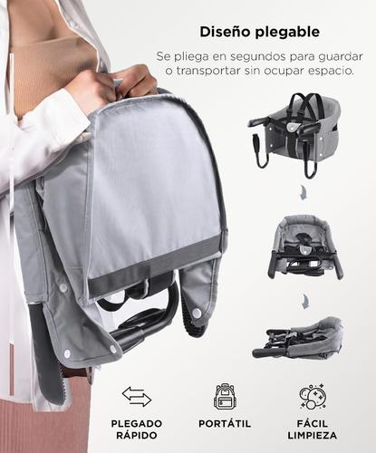 Silla De Comer Encastrable Gadnic Para Bebe Con Bandeja Arnés 5 Puntos Plegable Acero Tela Oxford  - 4