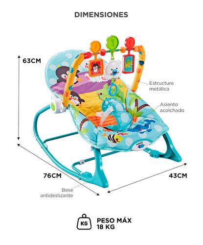 Silla Mecedora Bebé MAWE By Gadnic Vibración Música Con Arnés y Juguetes - 5