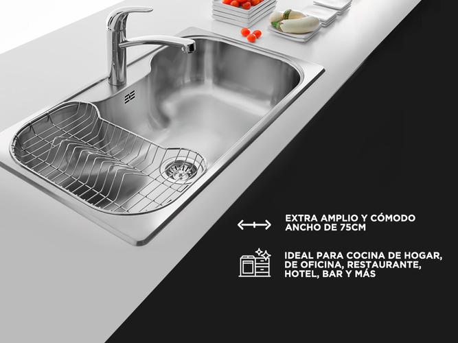 Kit de Baño Gadnic Bacha Cocina Pileta Simple  Griferia Gourmet F-A Monocomando Outlet - 3