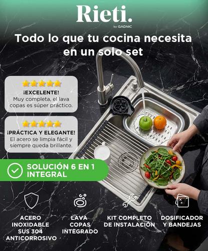 Bacha de Cocina Inteligente Rieti by Gadnic 75 cm Set Completo Acero Inoxidable 304 - 1