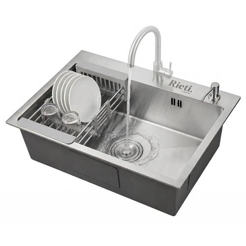 Bacha De Cocina Rieti By Gadnic Acero Inoxidable Kit Completo  - 0