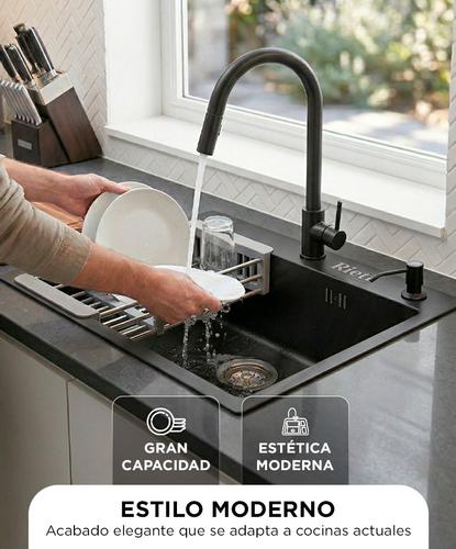Bacha De Cocina Rieti By Gadnic Acero Inoxidable Kit Completo  - 4