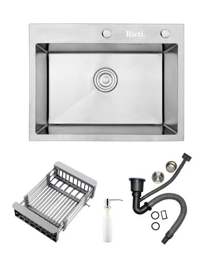 Bacha De Cocina Rieti By Gadnic Acero Inoxidable Kit Completo  - 6