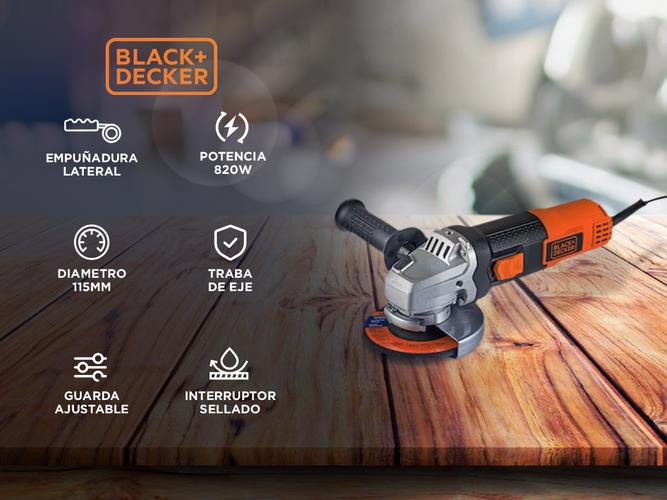 Amoladora Angular Black & Decker 115mm 820W G720N-AR - 1