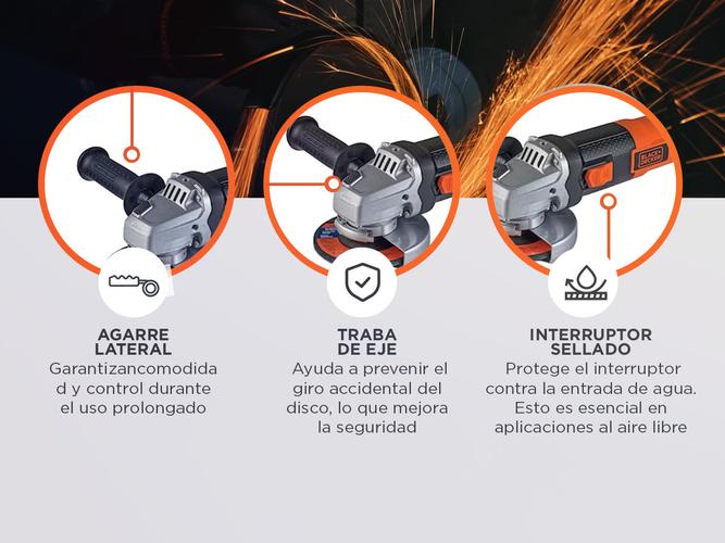 Amoladora Angular Black & Decker 115mm 820W G720N-AR - 3