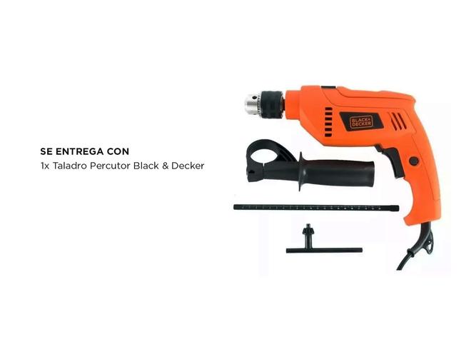 Taladro Percutor Black & Decker 13mm 650W Velocidad Variable + Maletin - 5