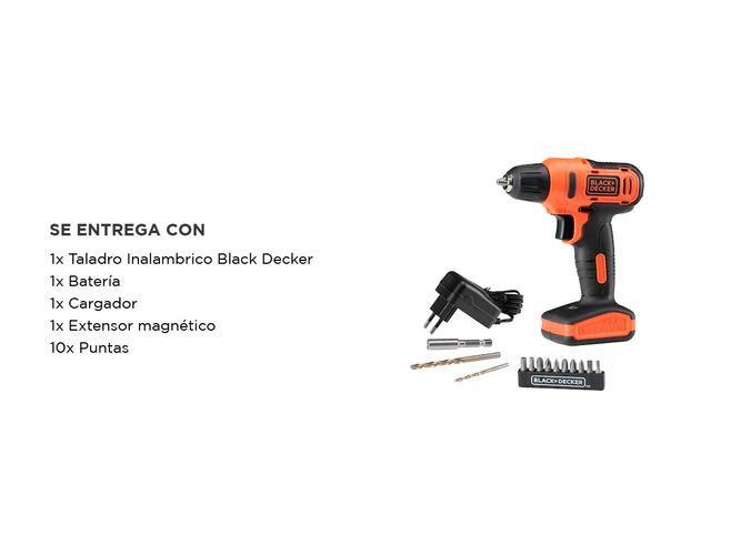Taladro Atornillador Inalambrico Black+Decker 10mm 12v Puntas LD12S  - 5