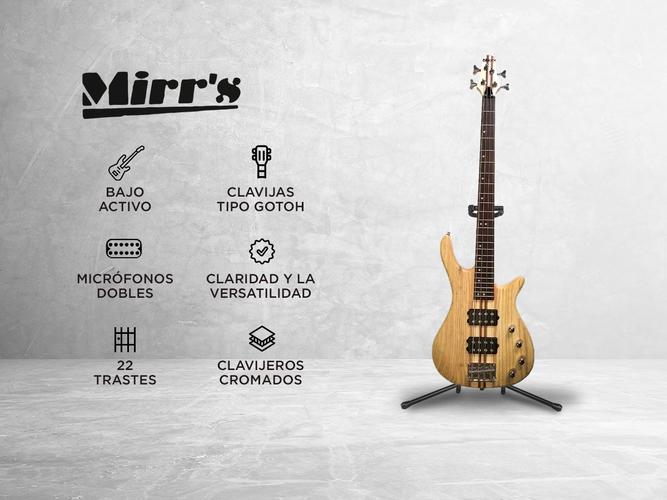 Bajo Activo Mirrs KBB640N 2 Microfonos Dobles Clavijas Tipo Gotoh Usado - 1