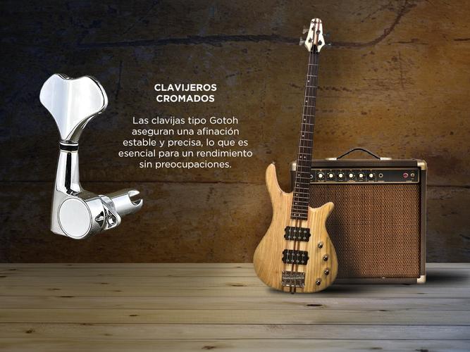 Bajo Activo Mirrs KBB640N 2 Microfonos Dobles Clavijas Tipo Gotoh Usado - 3