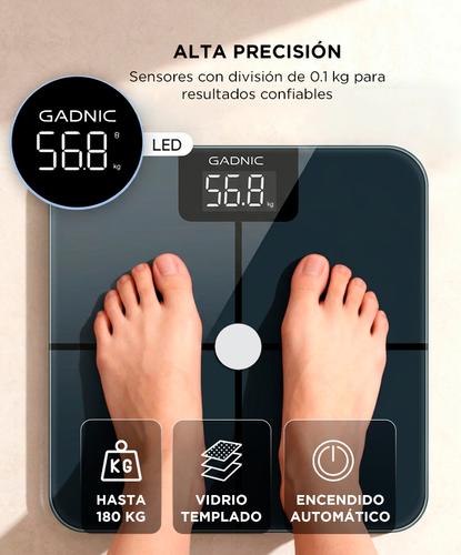 Balanza Digital Inteligente GADNIC BT Corporal 180kg Bioimpedancia - 4