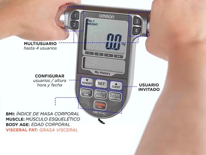 Balanza Omron HBF-514C Masa Corporal Edad Metabólica - 5