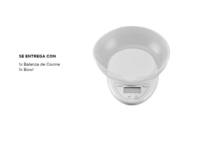 Balanza De Cocina Gadnic G11 1gr a 5kg Digital - 5