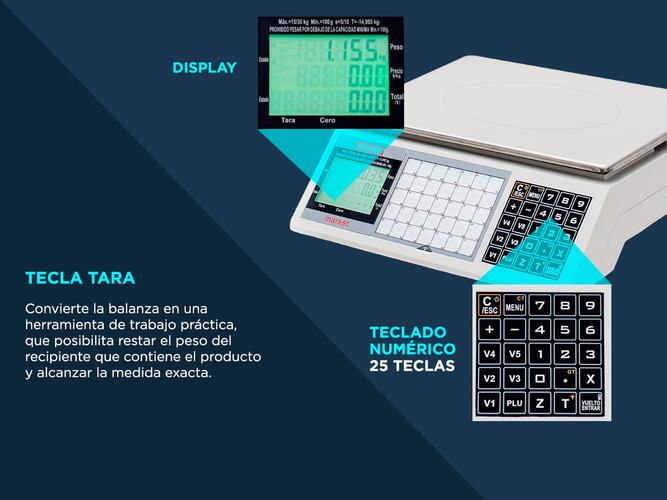 Balanza Comercial Moretti Market 30Kg 70 PLU 5 Vendedores Conexion PC / Impresor ticket - 3