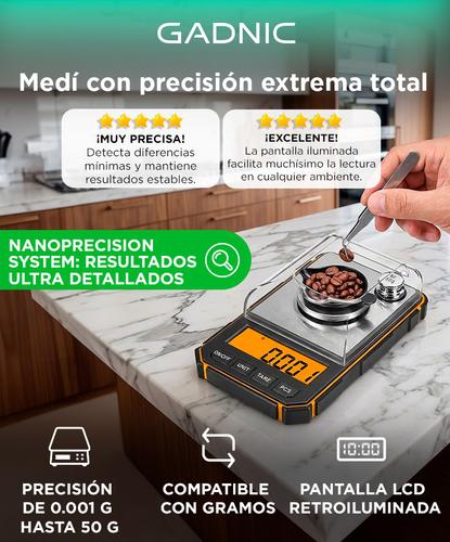 Balanza De Precisión Miligramos Gadnic 0001 Gramos A 50 Gramos Portatil - 1