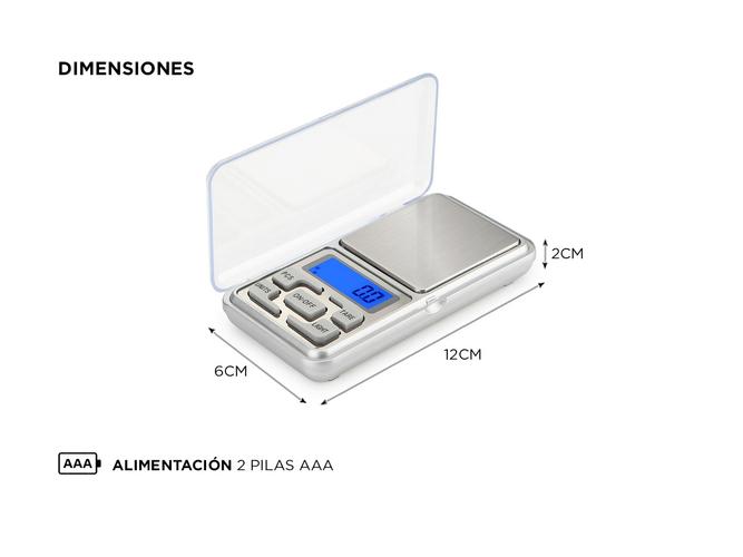 Mini Balanza Portatil Gadnic  Digital 01 A 500 Grs - 3