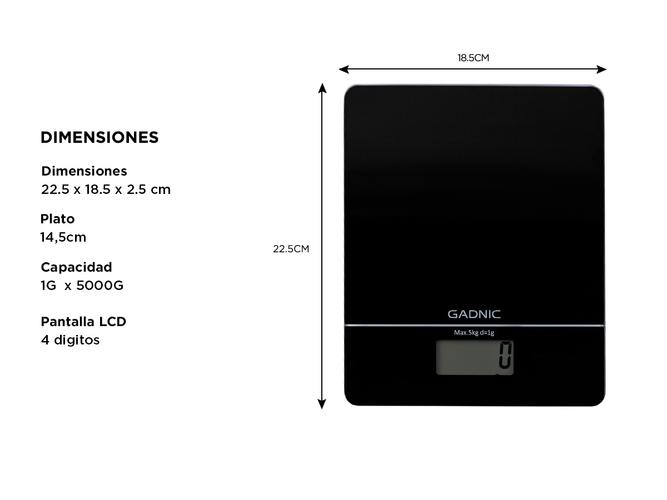 Balanza De Cocina Gadnic G04 1gr a 5000grg Digital Electronica - 4