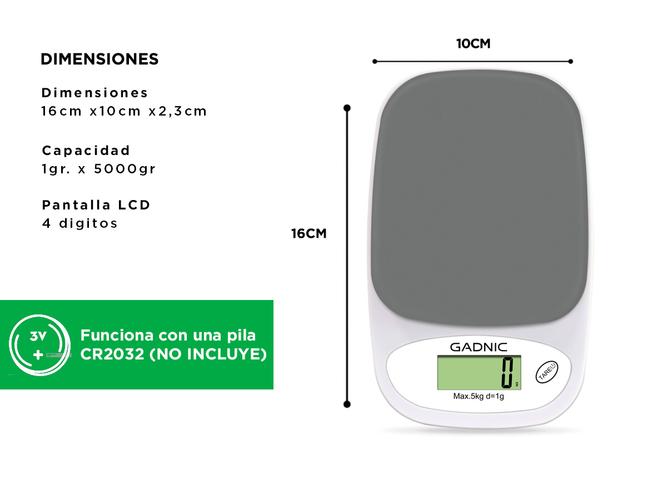 Balanza De Cocina Gadnic G05 1gr. a 5000gr. Digital Electronica - 4